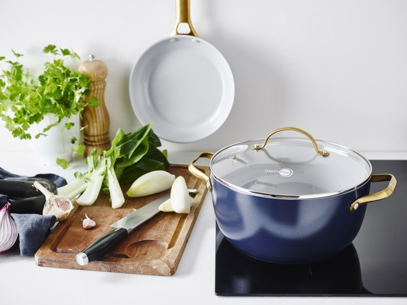 Padova Navy Blue Covered Casserole 24cm/4.7L  - GreenPan