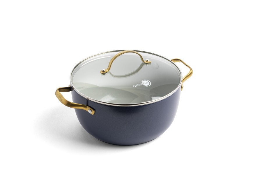 Padova Navy Blue Covered Casserole 24cm/4.7L - GreenPan