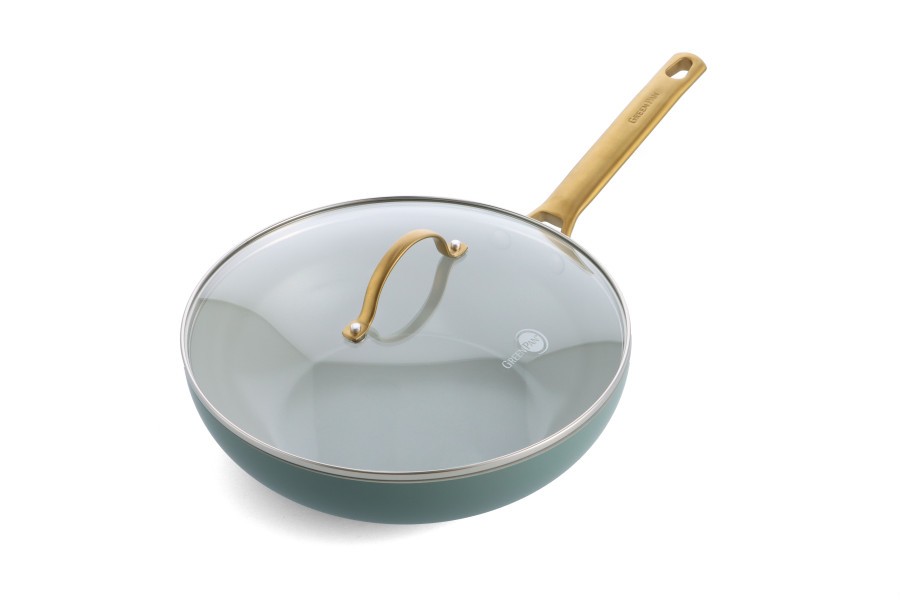 Padova Smokey Blue Covered Wok 28cm/3.7L - GreenPan