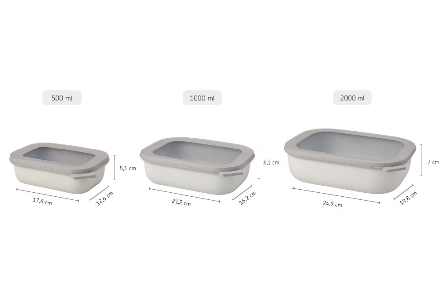 Cirqula Rectangle Small Set 3-Piece Nordic White - Mepal