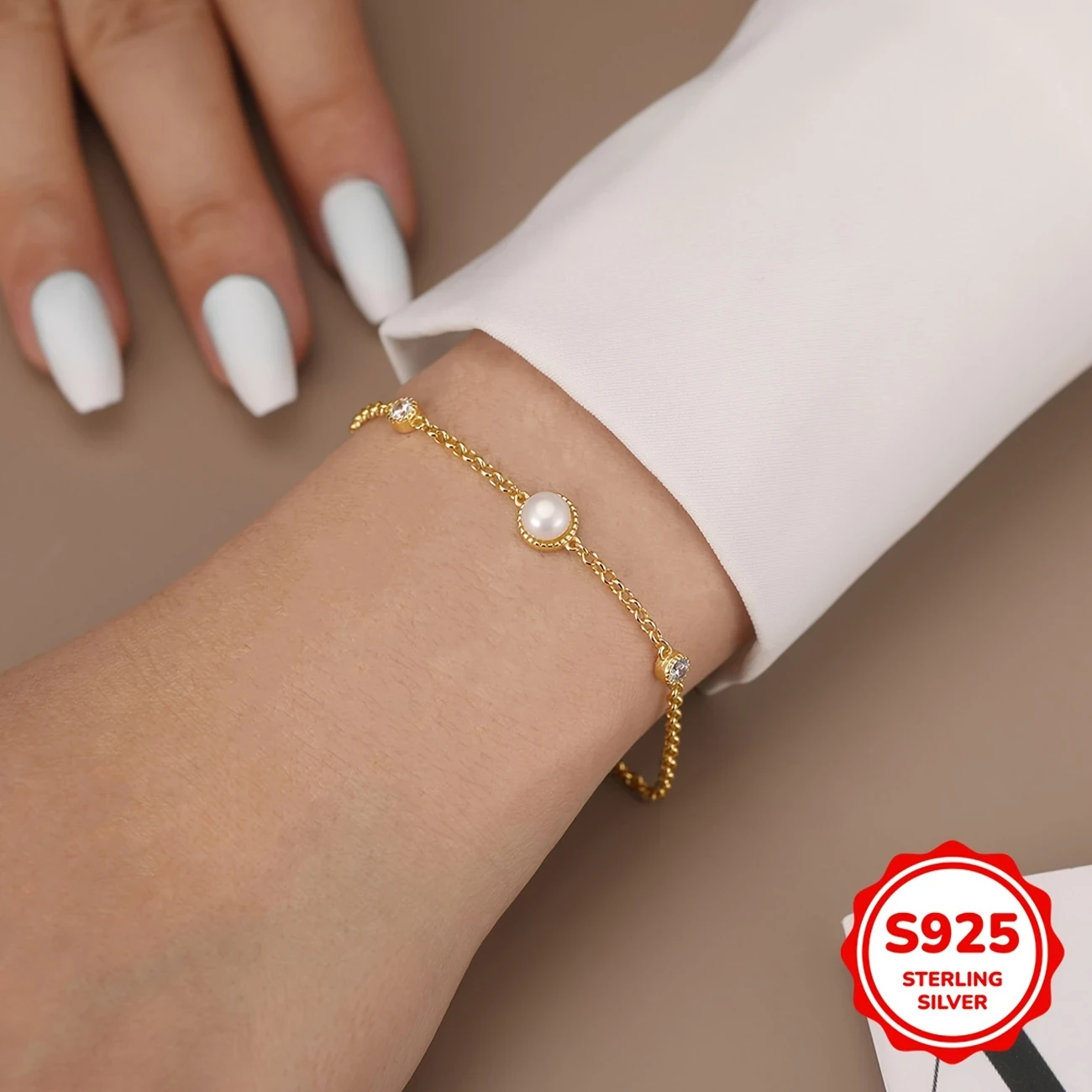 S925 Silvery Freshwater Pearl Bubble Bracelet - Fashionable and Stylish Women's Bracelet