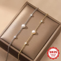S925 Silvery Freshwater Pearl Bubble Bracelet - Fashionable and Stylish Women's Bracelet