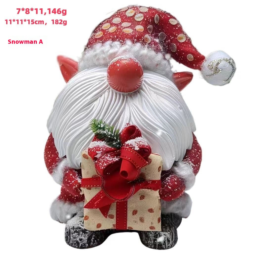 Christmas Green Fur Snowman Christmas Decoration Home Ornament