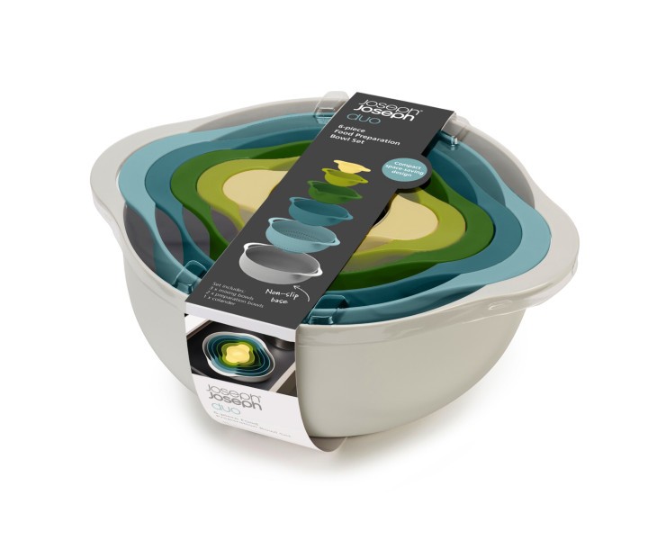 6pc Food Preparation Bowl Set (Opal) - Joseph Joseph Duo