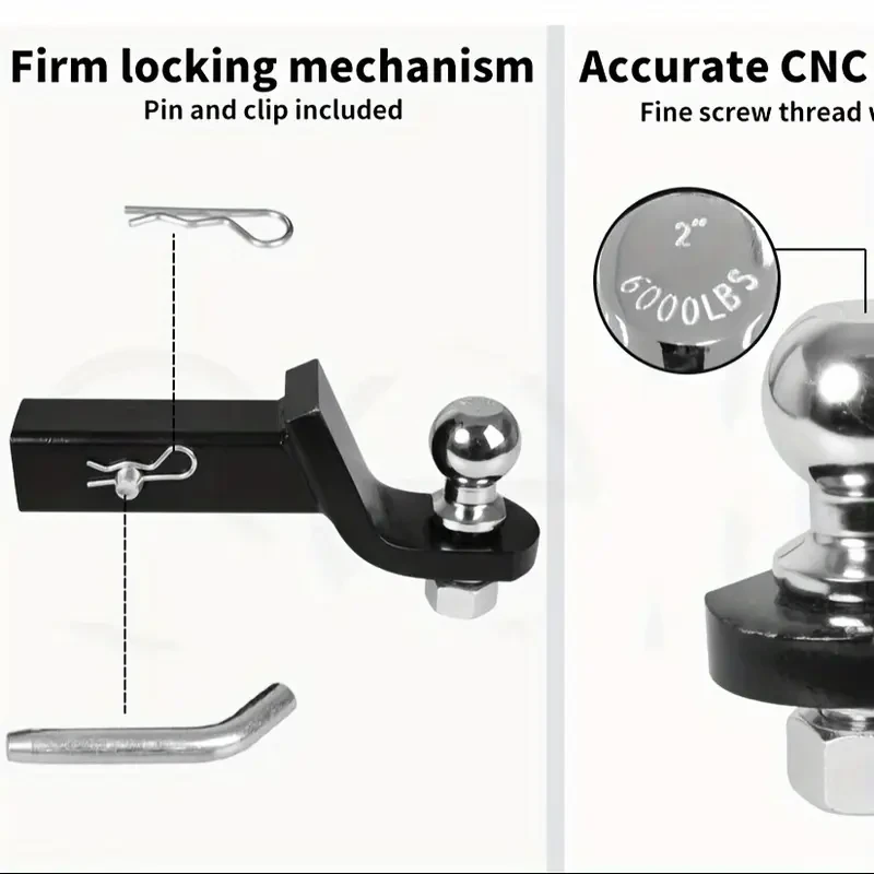 Steel Trailer Hitch Mount with 2-Inch Ball