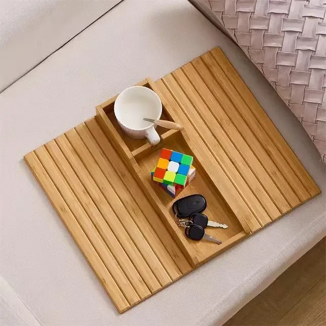 Bamboo Sofa Tray Home Decor Portable Folding