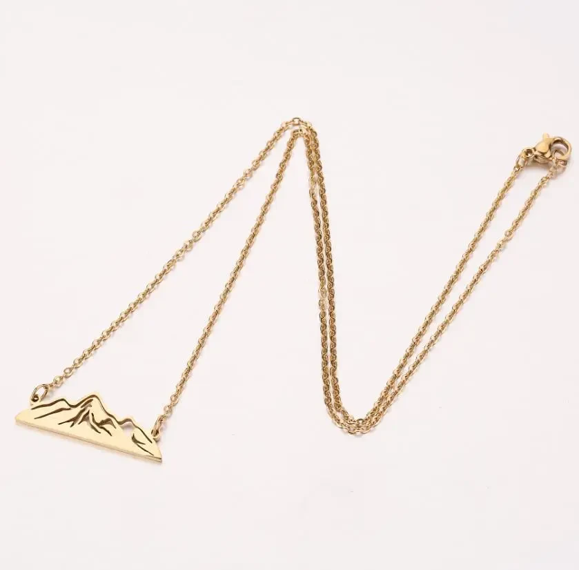 Women's Hollow Snow Mountain Pendant Necklace