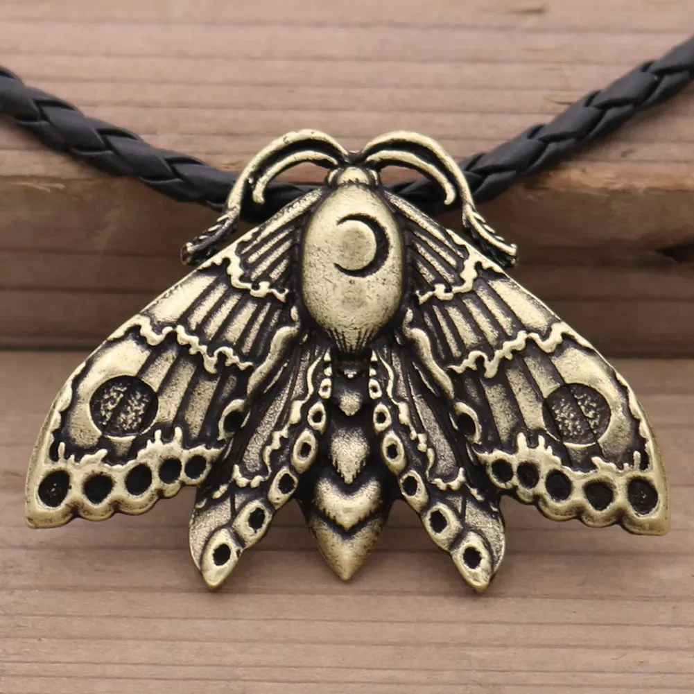 Insect Butterfly Pendant moon Rune Necklace