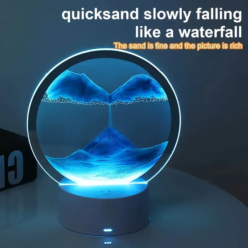 USB-Powered LED Quicksand Illusion Lamp | Modern Decorative Night Light for Room, Parties & Gifts