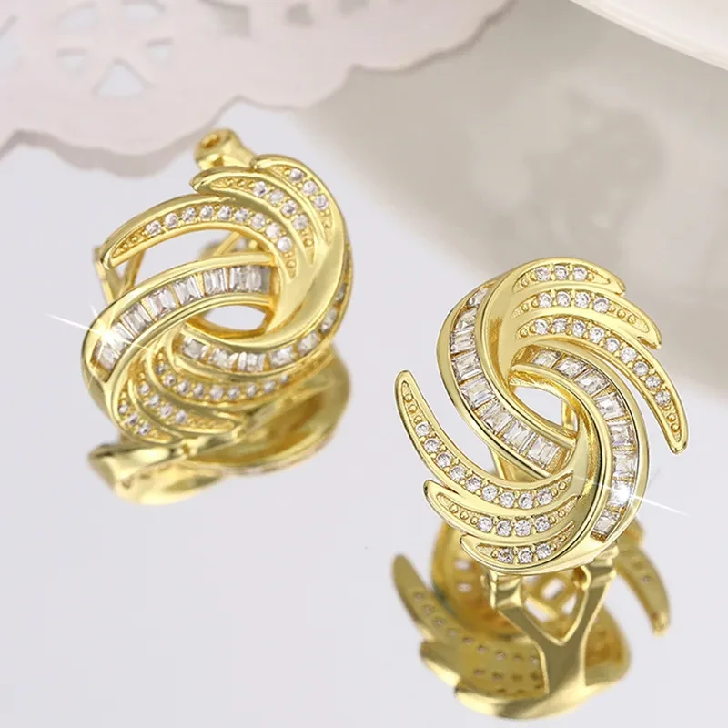 Design Sense Earrings Female Niche Zircon Ornament