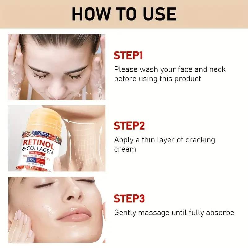 ROZINO 72h Long-Lasting Hydration Retinol & Collagen Facial Moisturizer Stick