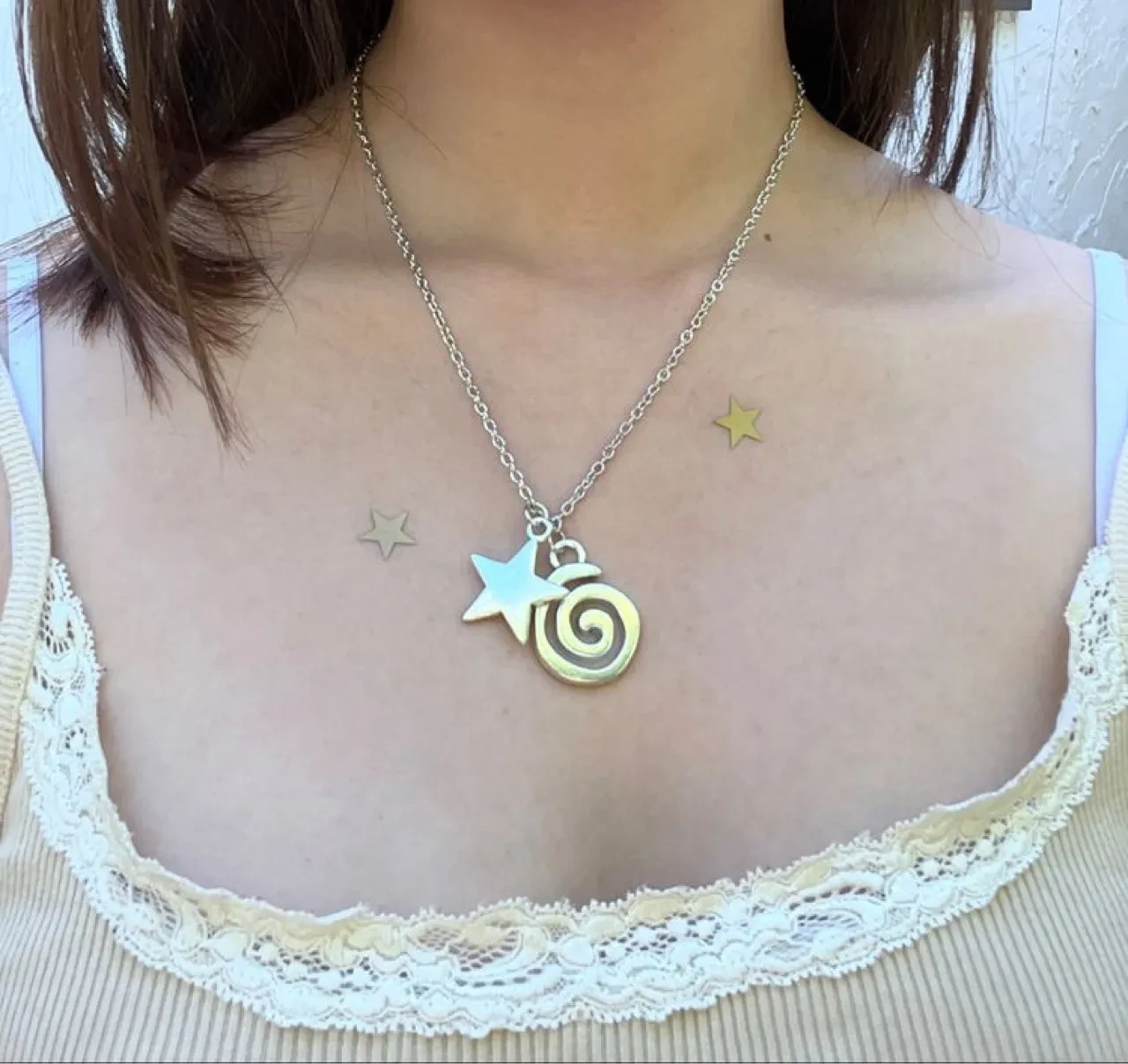 Spiral Symbol Pendant Necklace Vintage Lady