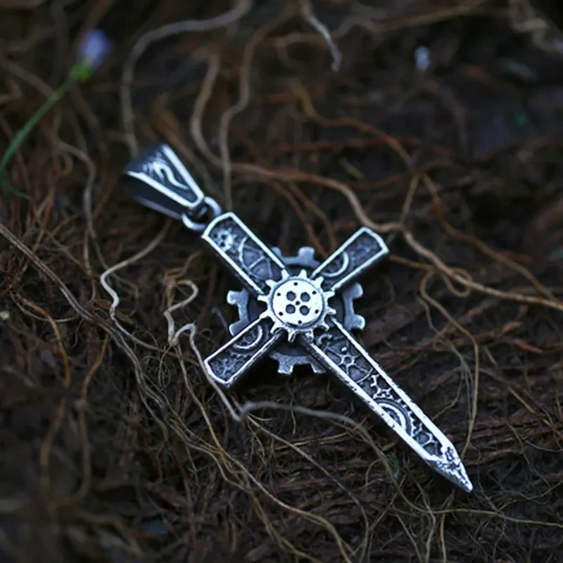 Stainless Steel Cast Cross Men's Pendant
