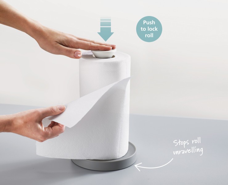 Kitchen Roll Holder (Grey) - Joseph Joseph Duo