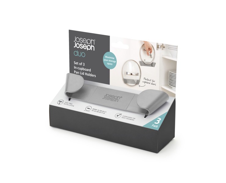 3pc Pan Lid Holders (Grey) - Joseph Joseph Duo