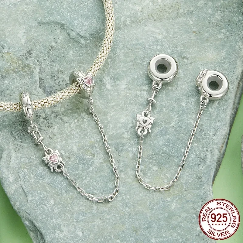 Butterfly Silicone Safety Chain S925 Sterling Silver
