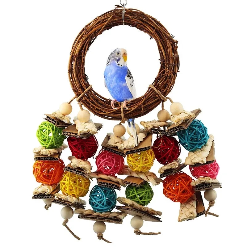 Parrot Gnawing Rattan Ring Toy