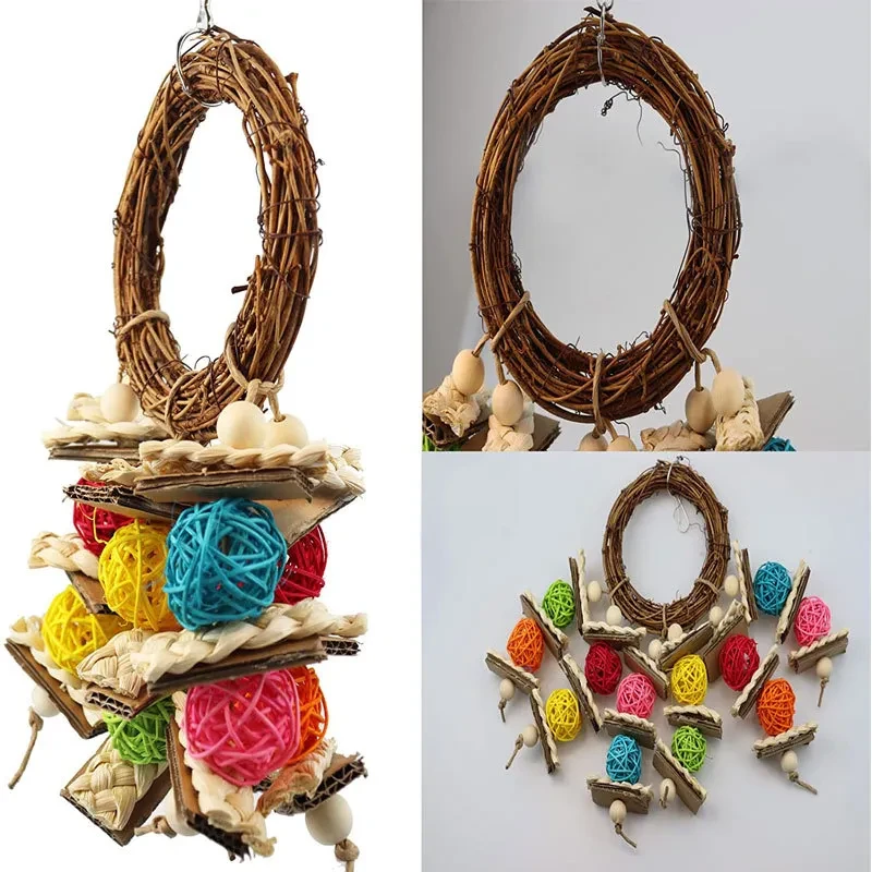 Parrot Gnawing Rattan Ring Toy
