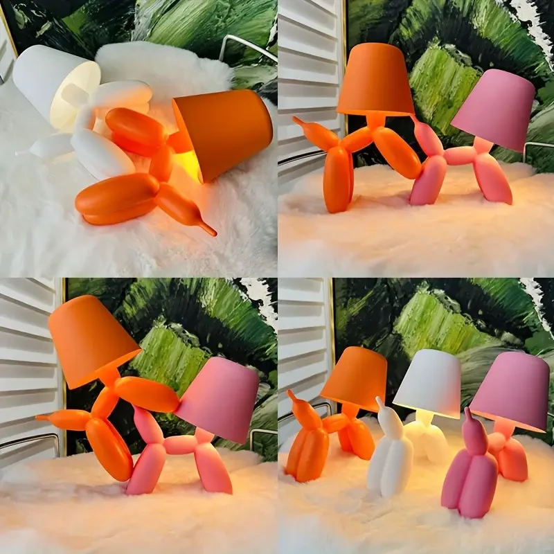 Creative Romantic Colorful Balloon Dog Table Lamp