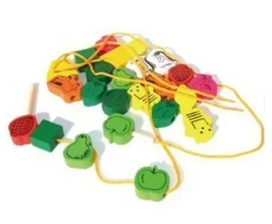 Children's Educational Toy Wooden Beaded Colored Animal Shape Cartoon Beaded Toy