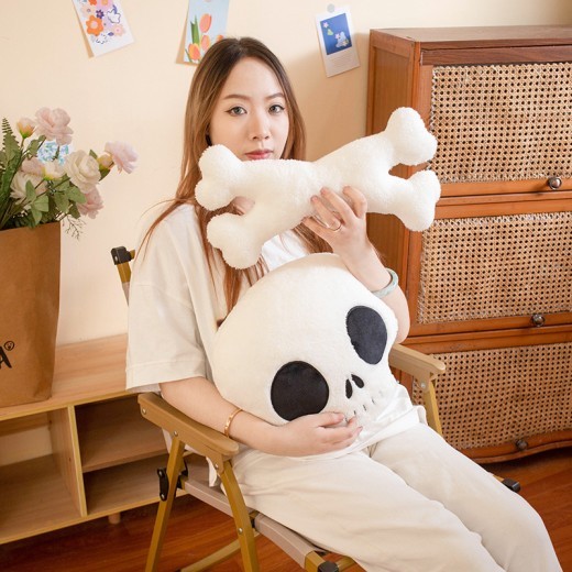 Cartoon Skull Bone Pillow Plush Toy Doll