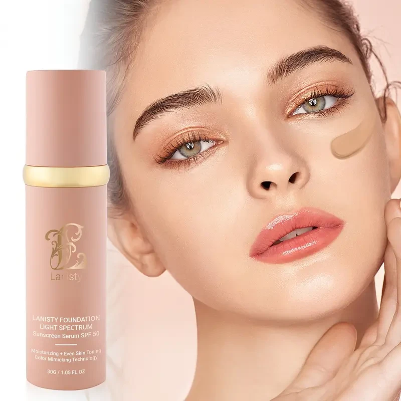 2-Pack Laiistry 4-in-1 Liquid Foundation, Concealer, Long-Lasting Full Coverage