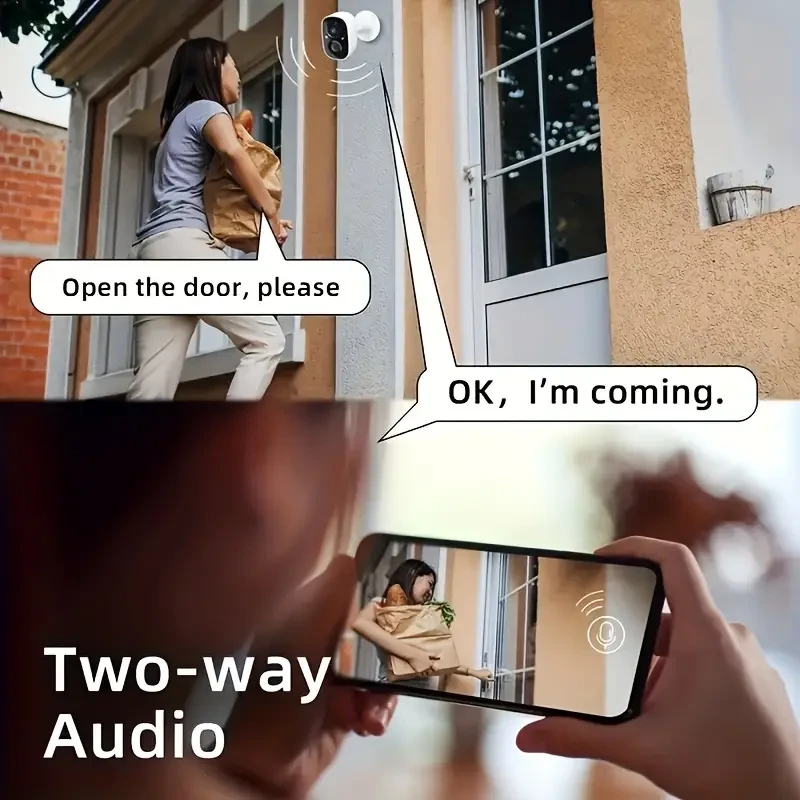 Wireless 2K Outdoor Security Camera - Battery-Powered, AI Detection, Color Night Vision