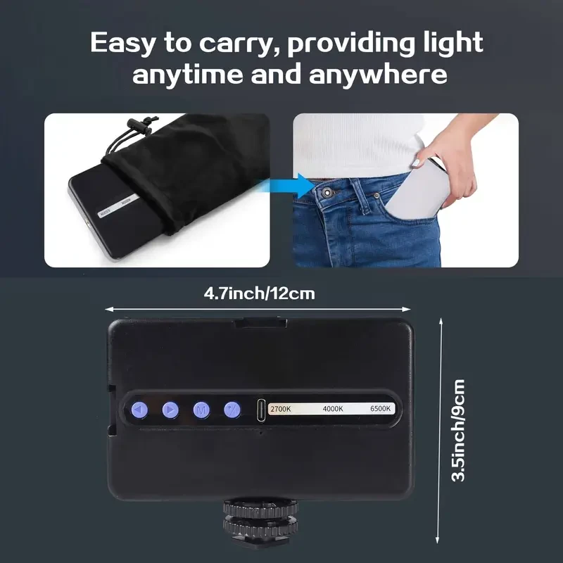 Rechargeable selfie light with phone light clip