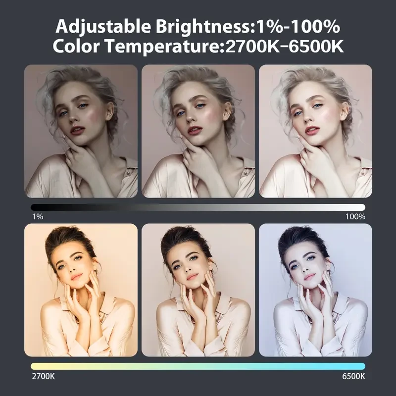 Rechargeable selfie light with phone light clip