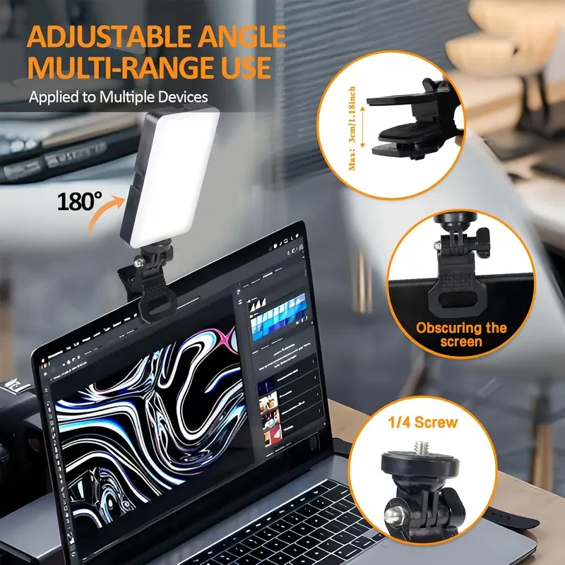Rechargeable selfie light with phone light clip