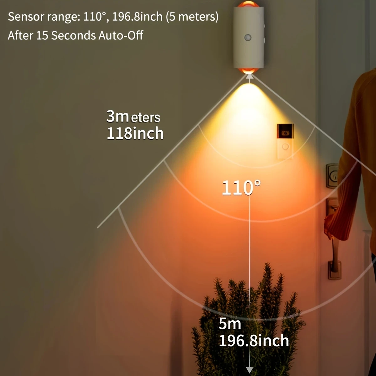 LiHangStar Rechargeable LED Night Light with Motion Sensor