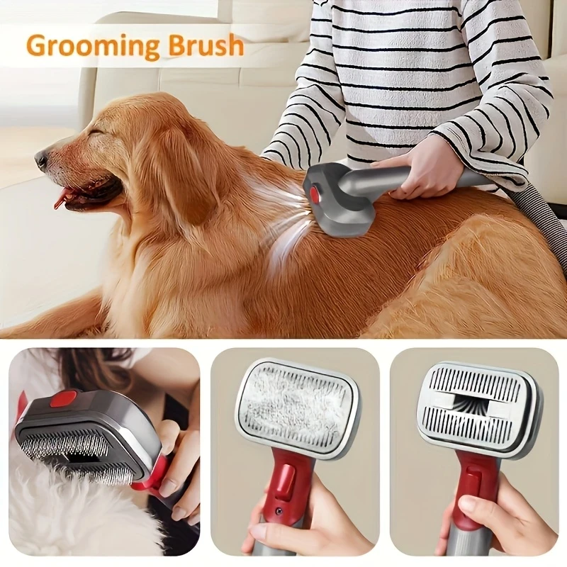 LOTOUL Stainless Steel Bristle Pet Grooming Brush Attachment