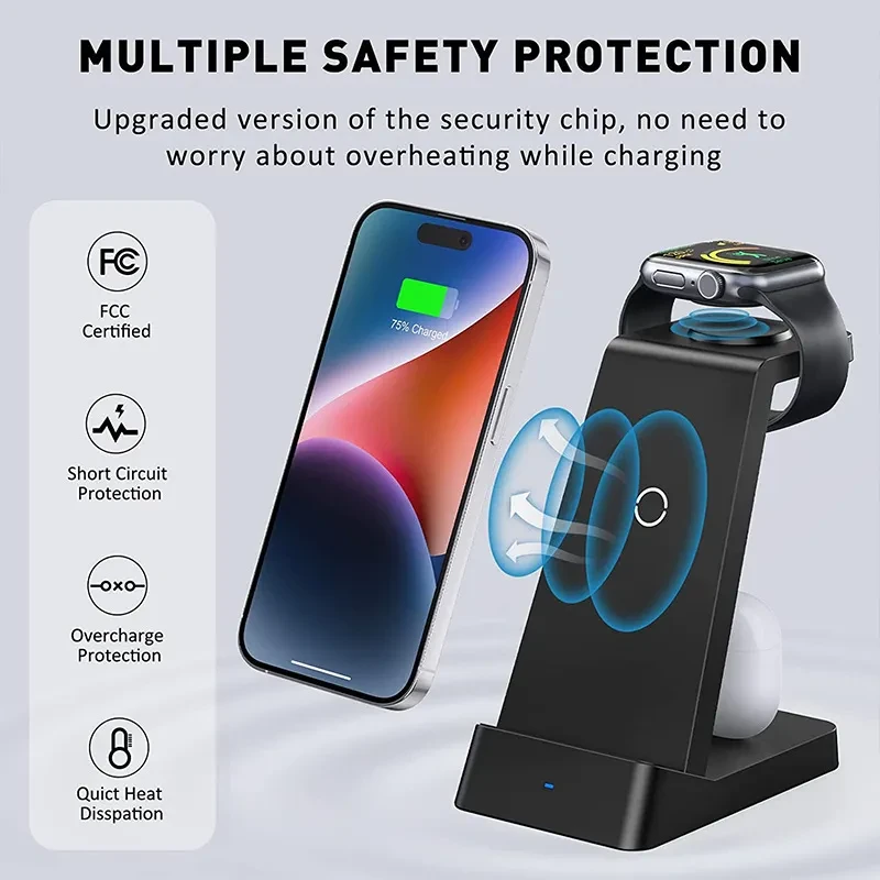 Wireless Charger Three-in-one Desktop 18W Charger
