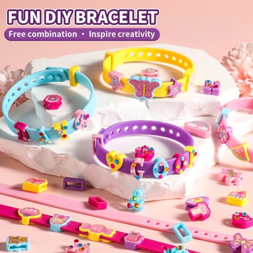 Children String Beads Bracelet Alphabet Cartoon Girls Kindergarten Puzzle DIY Ornament