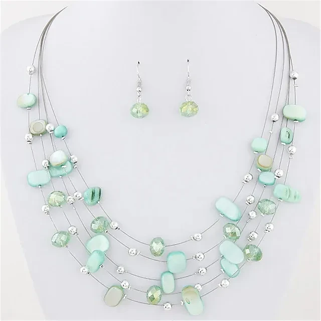 Women's Crystal Drop Earrings Necklace