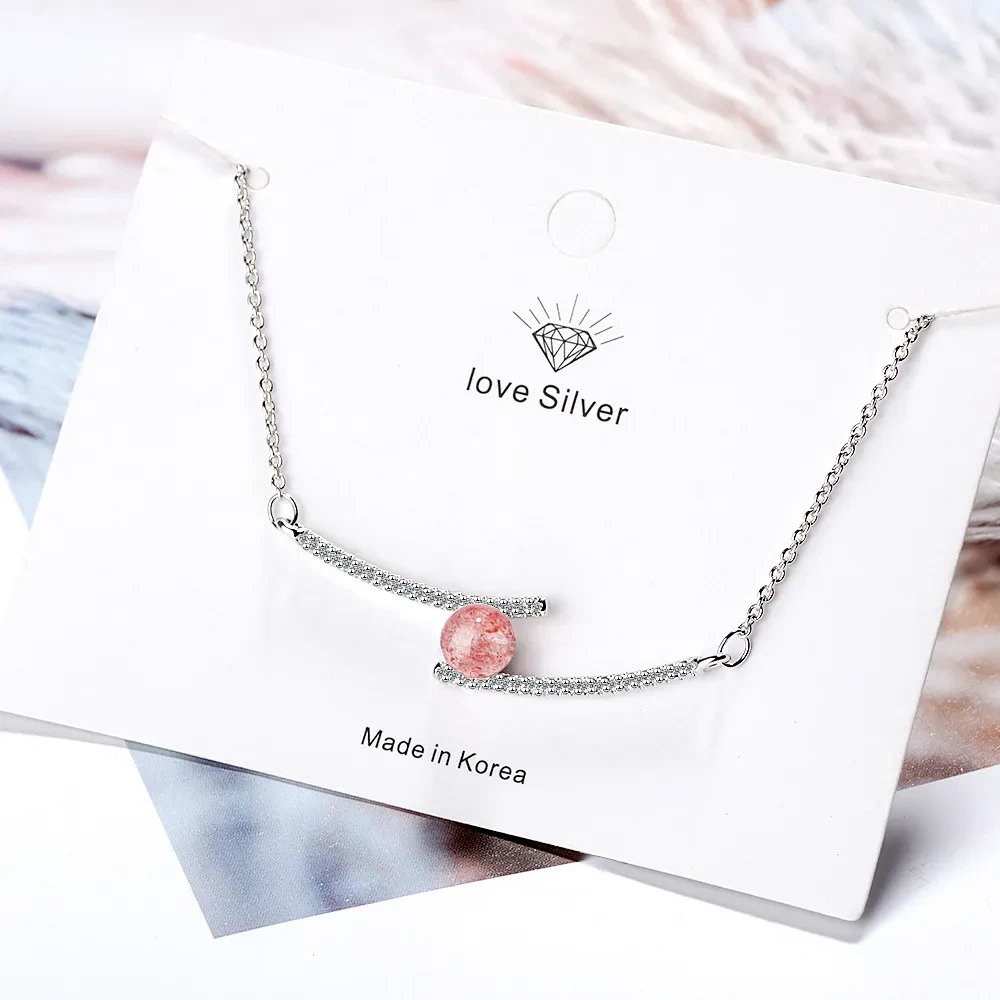 Simple Strawberry Crystal Crystal With Peach Blossom Setting