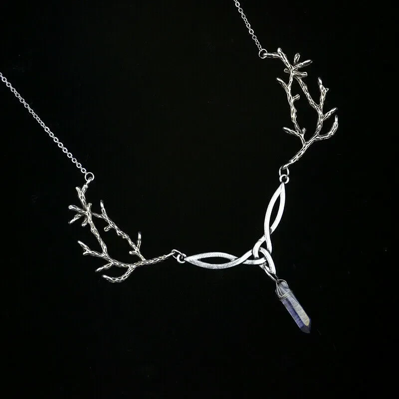 European And American New Ancient Tree Elk Crystal Necklace