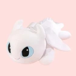 Adorable Dragon Plush Toy  Large White & Black Soft Stuffed Animal with Big Eyes