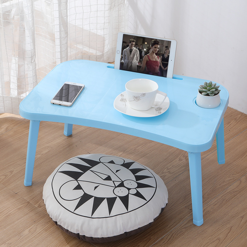 Plastic Lazy Table Portable Computer Small Table College Student Bedroom Table Board Foldable Bed Table