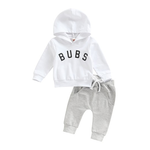 Boys' Letter Printed Hoodie Trousers Suit