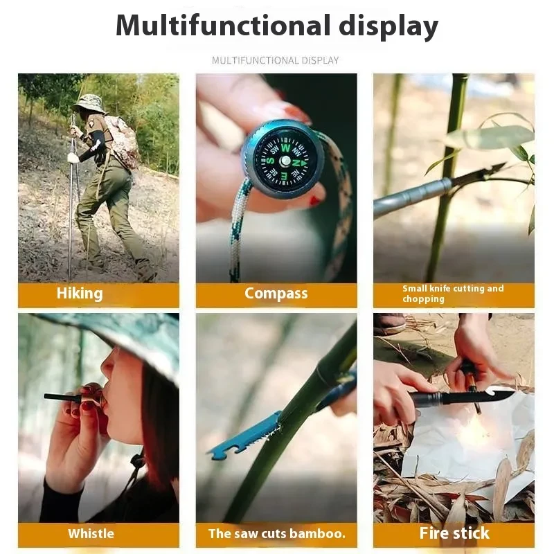 Outdoor carbon fiber trekking pole lightweight carbon outer lock telescopic walking stick