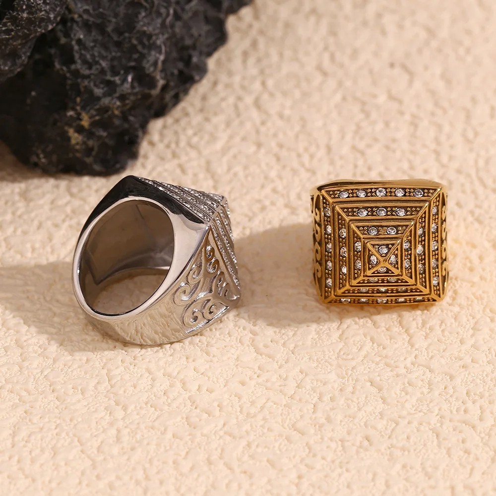 MamacitaSlay New In Vintage Four Story Pyramid Vine Waterproof Mens Ring