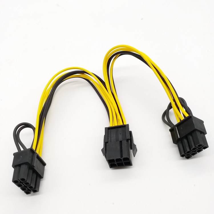 Graphics power cord 6P to dual 8P 6P to 6+2 graphics power cord