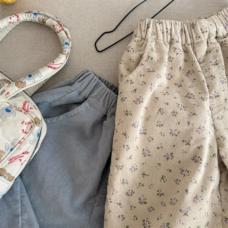 Children's Ninth Girls Corduroy Casual Pants