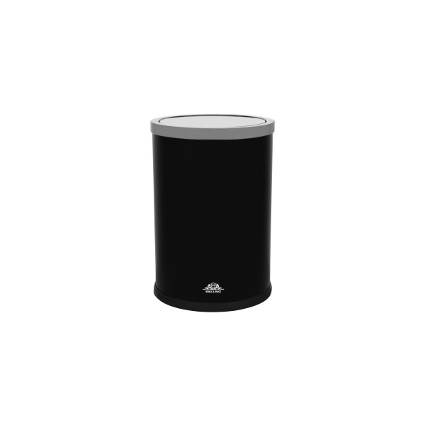 Round Bin with Swing Top Black 9L  - Noble & Price
