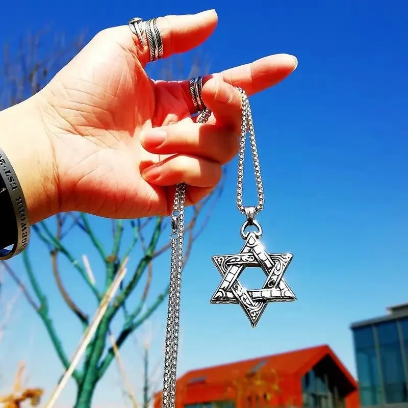 Six-Pointed Star Six-Pointed Star Pendant Personality Retro Hip Hop