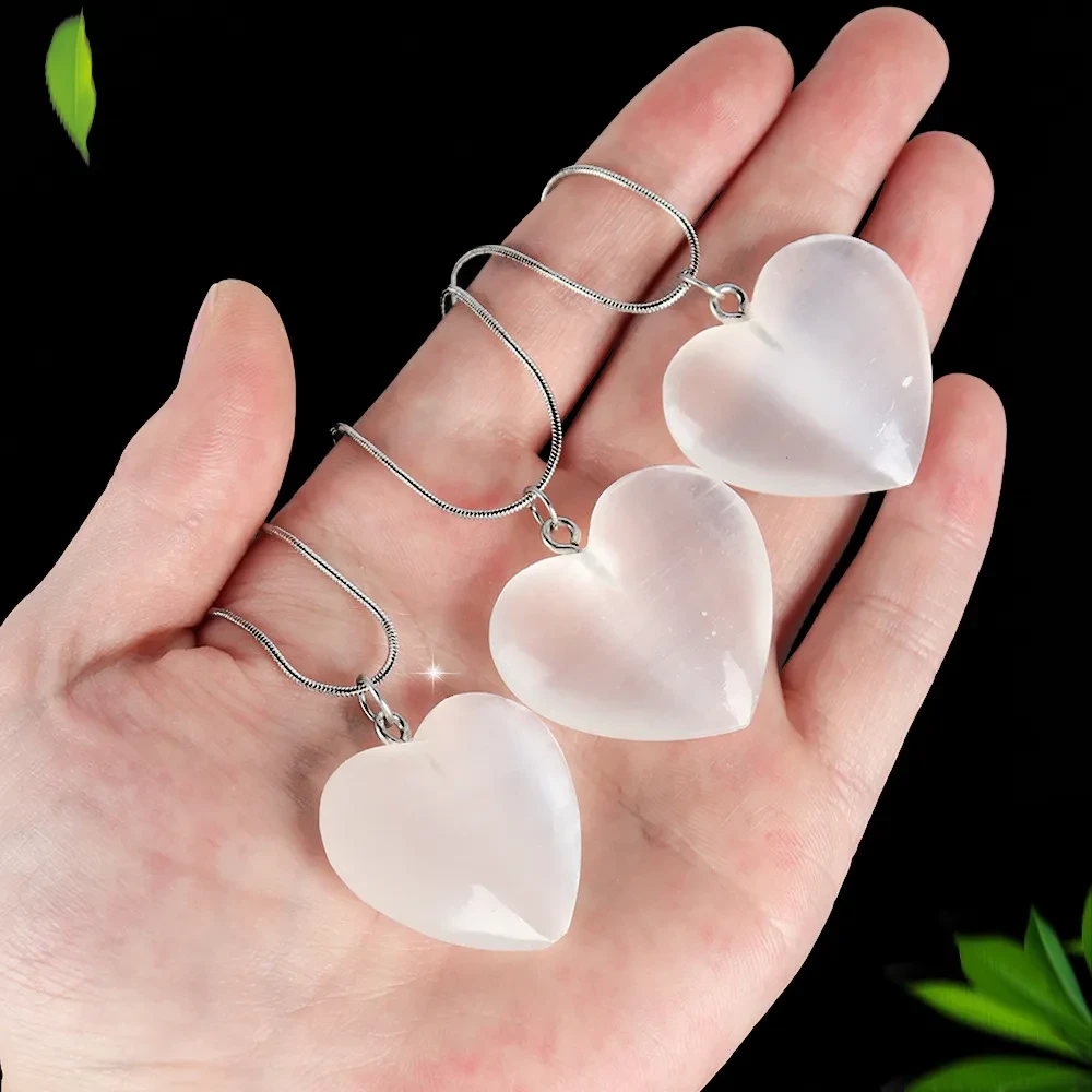 Moroccan Crystal Plaster Love Pendant Necklace