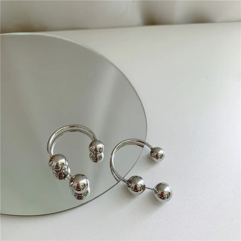 Temperament And Texture Round Bead Earrings