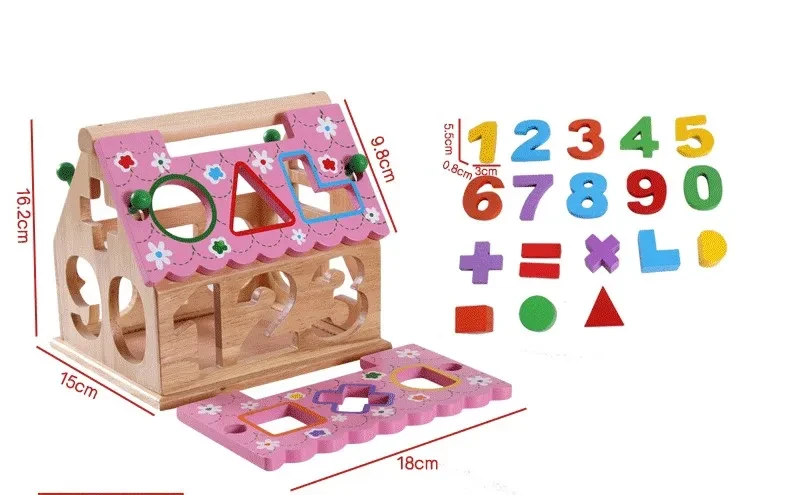 Wooden Digital Geometric Shape Puzzle Toy