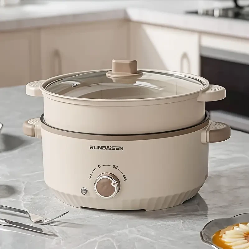 Senbowe Multi-functional Electric Stew Pot, Large Capacity, Non-Stick Stainless Steel